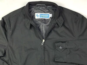 VTG J Lindeberg On Course Full Zip Cotton Jacket Mens Size XL Black - Picture 1 of 11