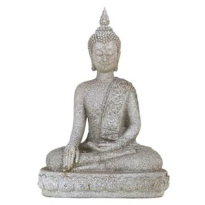 Statua Buddha Thailandese Mudra Tocca Terra 39 cm Buddhismo Yoga Meditazione - Imagen 1 de 1