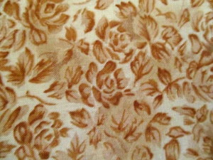 6 YDS GOLD ROSES ON CREAM 100% COTTON DAVID TEXTILES BETH BRUSKE OOP - Picture 1 of 3