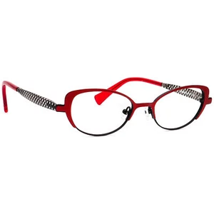 Jean Lafont Eyeglasses Ilona 672 Matte Red/Black Cat Eye Frame France 47[]17 135 - Picture 1 of 6