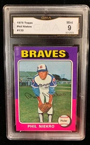 1975 Topps #130 Phil Niekro GMA 9.0 Mint Investment Grade - Picture 1 of 4