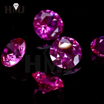 0.7~15mm Round Alexandrite Synthetic Corundum Loose Gemstone Lot Certified Pink - Image 1 of 4