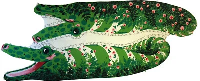 RARE! Vintage Alligator/Crocodile Craft Fabric Panel Mod Floral Reptile Pillow - Image 1 of 4