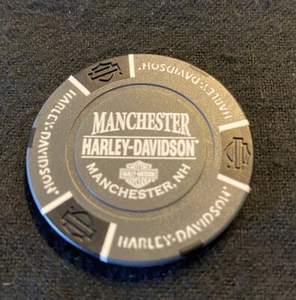 Ficha de póquer Harley Davidson Manchester, New Hampshire/gris y negro - Imagen 1 de 3