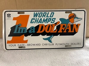 Vintage Dade Broward Chrysler Plymouth Booster License Plate World Champs Miami - Picture 1 of 1