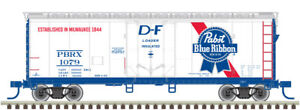 Atlas N Scale 40' Plug-Door Boxcar (Beer Brand Special) Pabst Blue Ribbon #1051