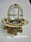 ANTIQUE SHIP OLD BRASS METAL CEILING MOUNT MARINE BULKHEAD LIGHT WITH SHADE