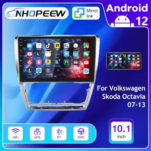 Radio de coche GPS Navi RDS Bluetooth para Skoda Octavia 2 2007-2013 10,1" Android 12 - Imagen 1 de 22