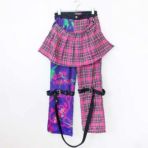 Gloomy Bear Hot Neon Pink & Purple Punk Rock, Emo, Rave Pants - Picture 1 of 2