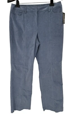Rafaella Corduroy Pants Women’s 14 Straight Leg Blue Cotton Stretch Mid-Rise NWT - Image 1 of 4