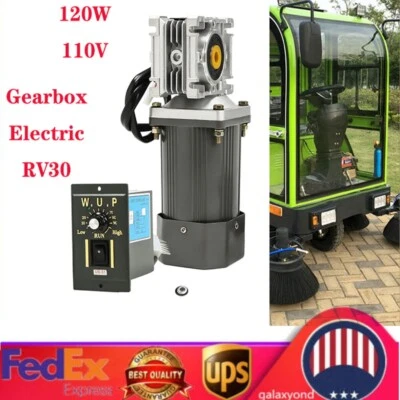 Worm Gear Motor 120W AC 110V Speed Controller Industrial Gearbox Electric RV30 - Image 1 of 4