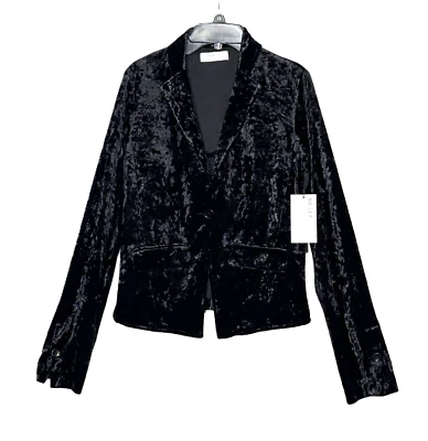 Chaqueta Bailey 44 Talla M Terciopelo Negro Sólido Manga Larga Un Botón NUEVA CON ETIQUETAS Foto 1 de 4