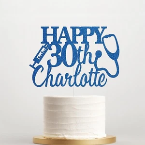 Nurse Custom Birthday Cake Topper, Doctor Personalised Cake Topper, Any Age Name - Picture 1 of 20