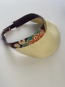 Vera Bradley straw visor, purple, womens, visor, cap, Hat - Picture 1 of 3