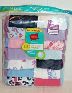 Hanes Girl's 14-Pack Bikini Panties Cotton Underwear Size 14 Multi Assorted - Picture 1 of 1