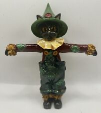 Enesco 1998 Donna Little Black Cat Scarecrow Figurine Figure 6” X 5” Fall