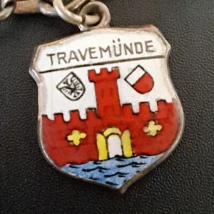 Wappen "Travemünde" für Bettlerarmband, Silber, Emaille - Bild 1 von 1