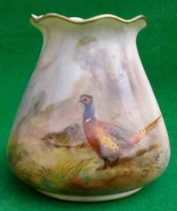 VASO "FAGIANO" ROYAL WORCESTER - FIRMATO JAS STINTON - DATATO 1925. - Foto 1 di 15