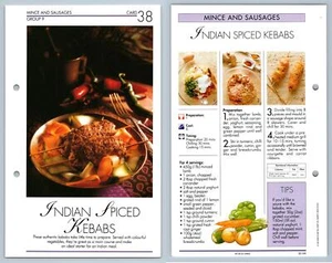 Indian Spiced Kebabs #38 Mince - Simply Delicious 1992 IMP Ltd Recipe Card - Picture 1 of 1