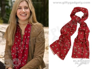 Robin Print Scarf, Peony Accessories, Soft 100% Polyester, Seasonal Red - Picture 1 of 1