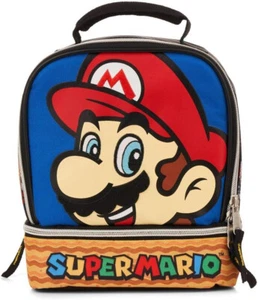 Lunch Bag - Nintendo Super Mario - Dual Compartments Head Insulated Tote NEW Boy - Picture 1 of 4