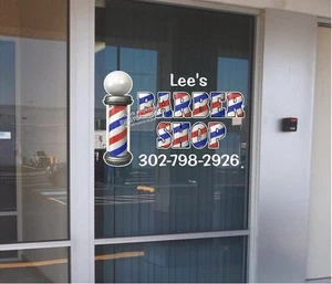 CUSTOM 18" x 30"  VINYL DECAL FOR BARBER SHOP HAIR DRESSER WALL OR WINDOW NEW! - Picture 1 of 2