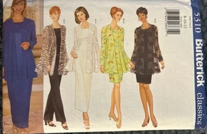 CHAQUETA TOP VESTIDO Y PANTALÓN BUTTERICK 5310 8-10-12 NUEVA SIN CORTAR VINTAGE - Imagen 1 de 2