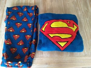 Mens DC Comics Superman 2 Piece Fleece Pyjama Set. Blue. Size XL - Picture 1 of 7