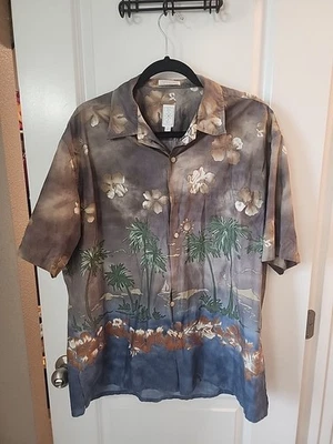 Burma Bibas Shirt Mens Large Floral 60 Singles Lawn Hawaiian Camp Tropical Aloha - Image 1 of 4