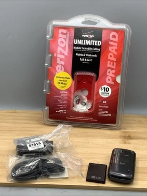 Telefone flip pré-pago LG VX5600 da Verizon. Parece não usado. Caixa aberta. - Imagem 1 de 4