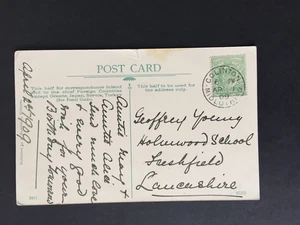 GB 1909 COLINTON MIDLOTHIAN SINGLE RING PMK ON LOCAL PC TO FRESHFIELD - Picture 1 of 2