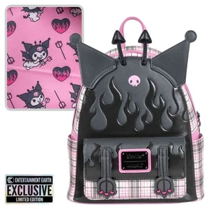 Sanrio Kuromi Flames and Plaid Mini-Backpack - Entertainment Earth Exclusive - Picture 1 of 15