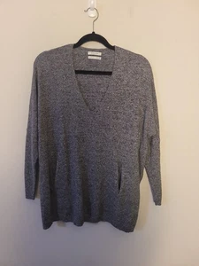 Aritzia Babaton Baylor Pullover grau meliert V-Ausschnitt Gr. XS Oversized - Bild 1 von 9