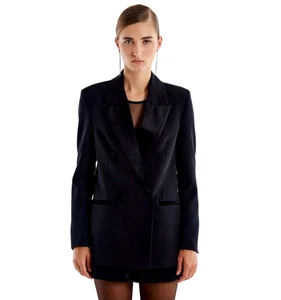 VICOLO Damen Doppelreiher Jacke TS0315 mit schwarzen Samtdetails - Bild 1 von 2