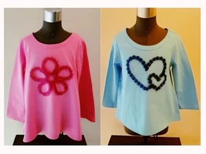 The Children's Place Girl's Long Sleeve Flower or Heart Tees Tops Cotton Shirt - Picture 1 of 1