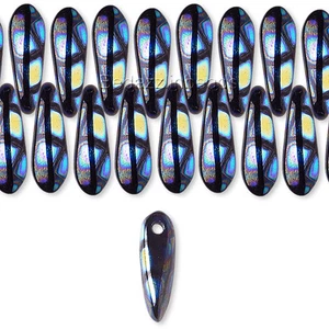 10 Little Loose Czech Glass Top Drilled Dagger Teardrop Tear Drop Charm Beads - Picture 1 of 12