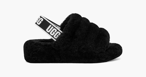 NIB Ugg Women's Fluff Yeah Slides Black Size 6