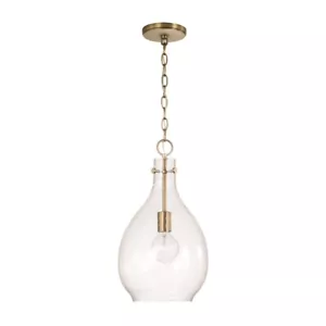 HomePlace Lighting Brentwood 1 Light Pendant, Brass/Clear Seeded - 349011AD - Picture 1 of 1