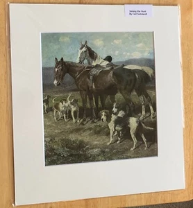 JOINING THE HUNT - Carl Suhrlandt; MOUNTED FOX-HUNTING PRINT. COUNTRY PURSUITS - Picture 1 of 1