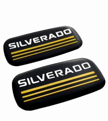 2X Fits 99-07 Silverado Side Roof Pillar Cab Emblem Badge Nameplate Yellow - Image 1 of 4