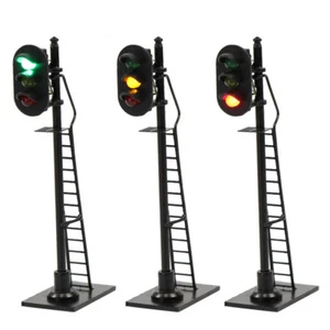 3pcs Model Trains HO Scale 1:87 Traffic Block Signal 3-LEDs Green Yellow Red - Picture 1 of 6
