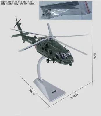1/55 1/50?diecast China Zhi-20 ejército helicóptero militar modelo con soporte SIN CAJA Foto 1 de 3
