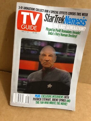 Tv Guide Magazine Star Trek Patrick Stewart December 7-13 2002 Foto 1 de 4