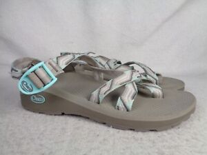 Chaco Z Cloud 2 Z2 Sport Sandals Womens US 9 J106032 Fabric Gray Turquoise Strap