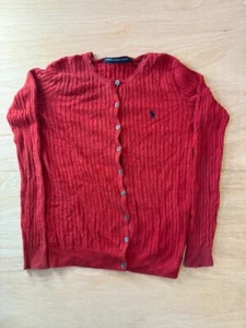 Vintage Ralph Lauren Sport Red Cable Knit Cardigan – Women’s Size XS 🔥 - Picture 1 of 4