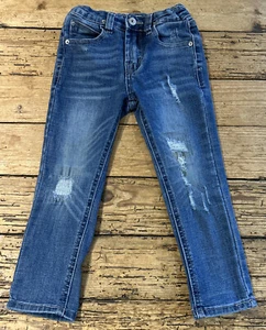 Hudson denim little girls distressed Kelu skinny jeans with rips size 4 - Picture 1 of 7
