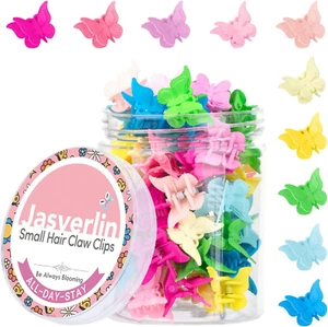 Butterfly Hair Clips, Assorted Color Plastic Mini Cute Hair Clip for 90S Girls W - Picture 1 of 12