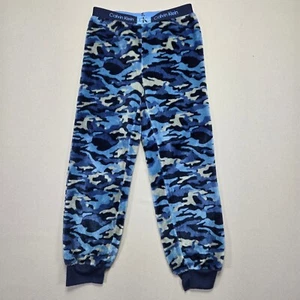 Calvin Klein Lounge Pants Blue Camo Plush Sleepwear Kids Size S - Picture 1 of 7