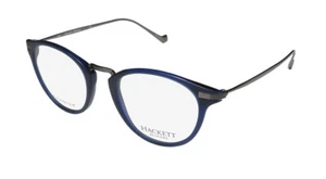 NEW HACKETT BESPOKE HEB 173 EYEGLASSES FULL-RIM DESIGNER 49-20-145 BLUE TITANIUM - Picture 1 of 8