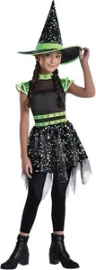 AMSCAN MIDNIGHT MISCHIEF FANCY DRESS COSTUME AGE 8-10 GLOW IN THE DARK WITCH - Picture 1 of 1